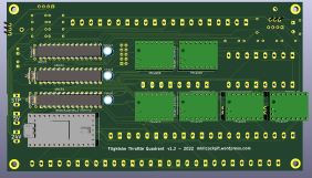 Latest design of the Throttle Quadrant PCB with Teensy 4.0, six TMC2209 stepper motor drivers ....